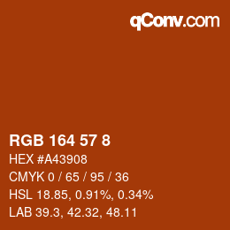 Color code: RGB 164 57 8 | qconv.com