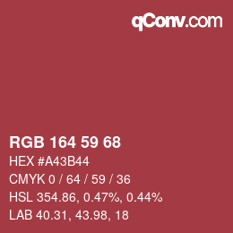 Color code: RGB 164 59 68 | qconv.com