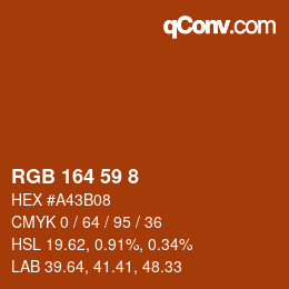 Color code: RGB 164 59 8 | qconv.com
