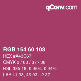 Color code: RGB 164 60 103 | qconv.com