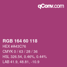 Color code: RGB 164 60 118 | qconv.com