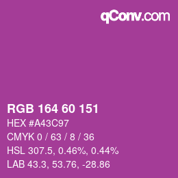 颜色代码: RGB 164 60 151 | qconv.com