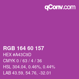 Color code: RGB 164 60 157 | qconv.com