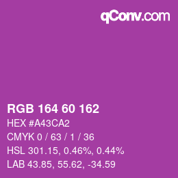 カラーコード: RGB 164 60 162 | qconv.com