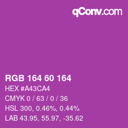颜色代码: RGB 164 60 164 | qconv.com