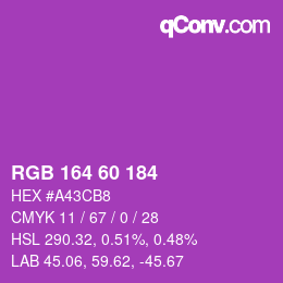 Color code: RGB 164 60 184 | qconv.com