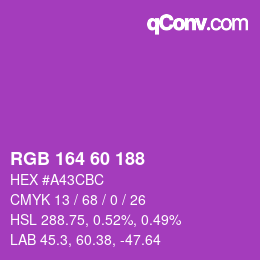 カラーコード: RGB 164 60 188 | qconv.com