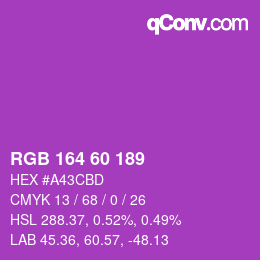 カラーコード: RGB 164 60 189 | qconv.com