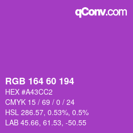 カラーコード: RGB 164 60 194 | qconv.com