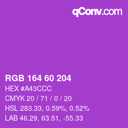 カラーコード: RGB 164 60 204 | qconv.com