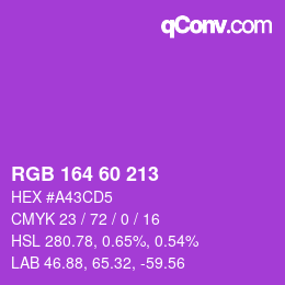 カラーコード: RGB 164 60 213 | qconv.com