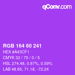 カラーコード: RGB 164 60 241 | qconv.com