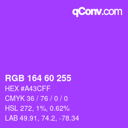 カラーコード: RGB 164 60 255 | qconv.com