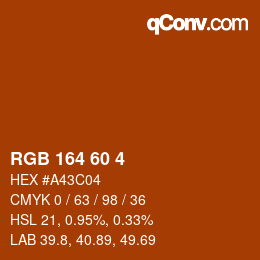 Color code: RGB 164 60 4 | qconv.com
