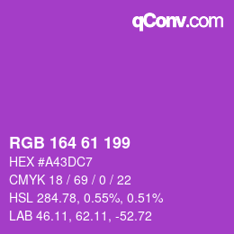 Color code: RGB 164 61 199 | qconv.com