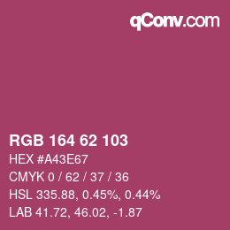 Color code: RGB 164 62 103 | qconv.com