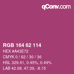 Color code: RGB 164 62 114 | qconv.com