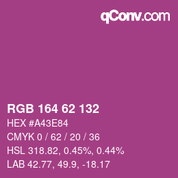 Color code: RGB 164 62 132 | qconv.com
