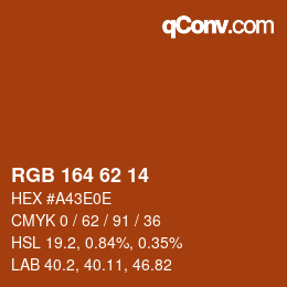 Color code: RGB 164 62 14 | qconv.com