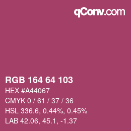 Color code: RGB 164 64 103 | qconv.com