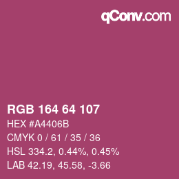 Color code: RGB 164 64 107 | qconv.com