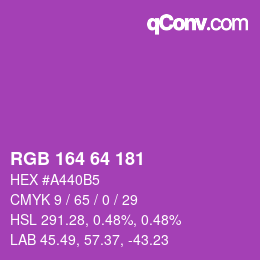 Farbcode: RGB 164 64 181 | qconv.com