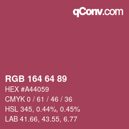 Color code: RGB 164 64 89 | qconv.com