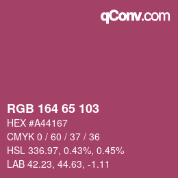 Color code: RGB 164 65 103 | qconv.com