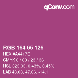 Color code: RGB 164 65 126 | qconv.com