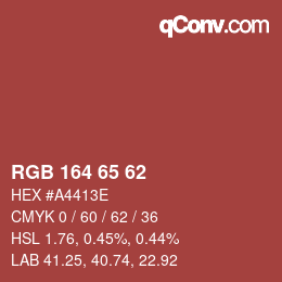 Color code: RGB 164 65 62 | qconv.com