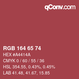 カラーコード: RGB 164 65 74 | qconv.com