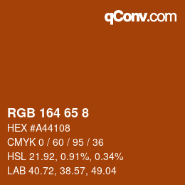 Color code: RGB 164 65 8 | qconv.com