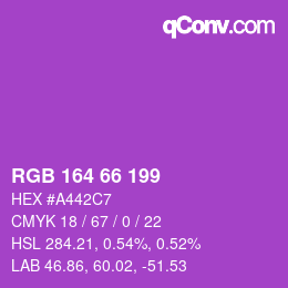 颜色代码: RGB 164 66 199 | qconv.com