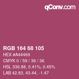 Color code: RGB 164 68 105 | qconv.com