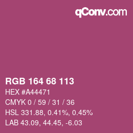 Color code: RGB 164 68 113 | qconv.com