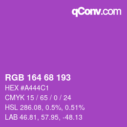 Color code: RGB 164 68 193 | qconv.com