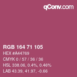 Farbcode: RGB 164 71 105 | qconv.com