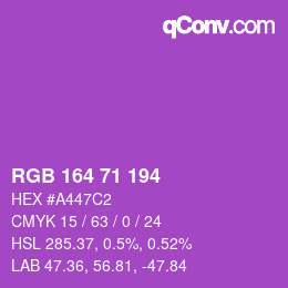 颜色代码: RGB 164 71 194 | qconv.com