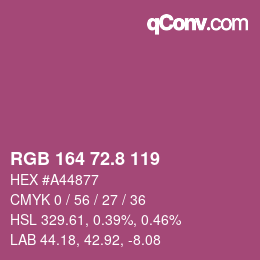 カラーコード: RGB 164 72.8 119 | qconv.com