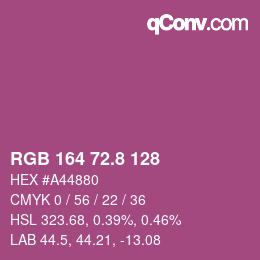 カラーコード: RGB 164 72.8 128 | qconv.com