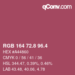 カラーコード: RGB 164 72.8 96.4 | qconv.com