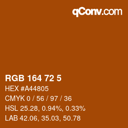 Color code: RGB 164 72 5 | qconv.com
