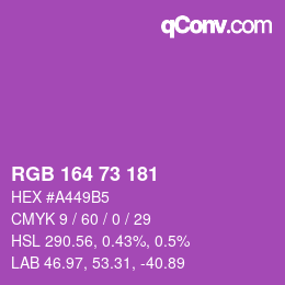 Color code: RGB 164 73 181 | qconv.com