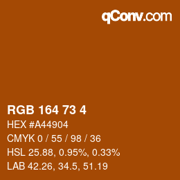 Color code: RGB 164 73 4 | qconv.com