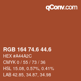 カラーコード: RGB 164 74.6 44.6 | qconv.com