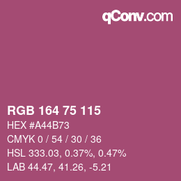 Color code: RGB 164 75 115 | qconv.com