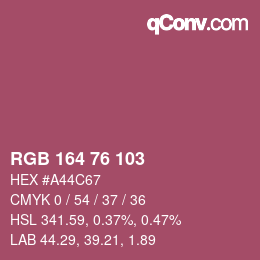 Color code: RGB 164 76 103 | qconv.com