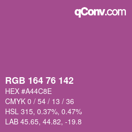 Color code: RGB 164 76 142 | qconv.com