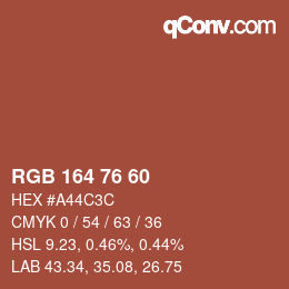 カラーコード: RGB 164 76 60 | qconv.com