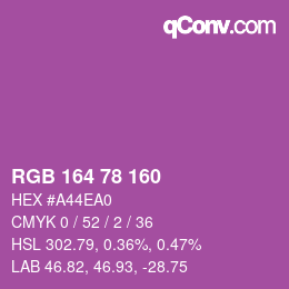 Color code: RGB 164 78 160 | qconv.com